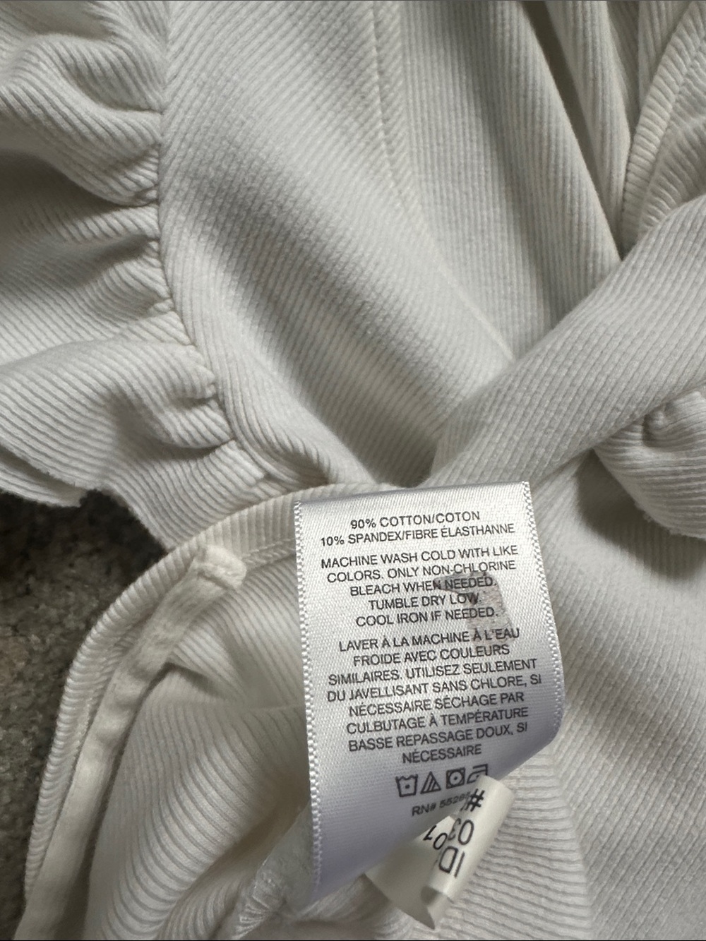 Express White Ruched Front Ruffle Sleeve Top - Picture 6 of 8